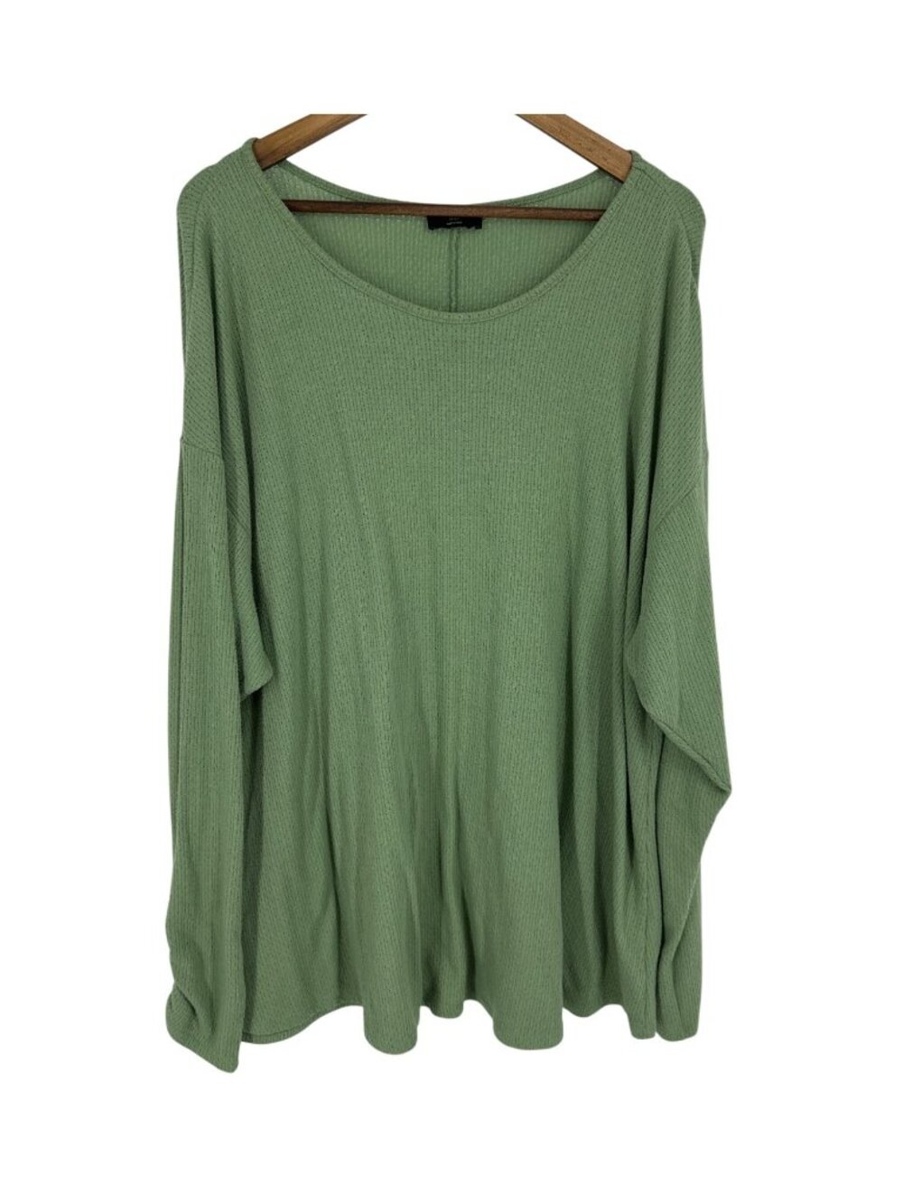 Lane Bryant Light Green Ribbed Knit Long Sleeve Top Women's Size 22/24